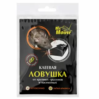 Mr.Mouse (Мистер Маус) клеевая ловушка для грызунов, крыс и мышей (запах клея арахис) (домик), 1 шт